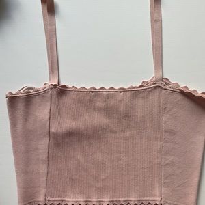 Pink knit Zara crop top size 10